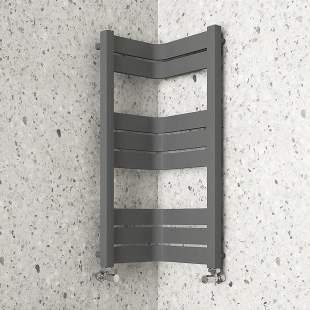 Milan Bathroom Milan Corner Anthracite 850 X 300 X 300 Heated Towel Rail 4 Milan Bathroom Milan Corner Anthracite 850 X 300 X 300 Heated Towel Rail - Image 2