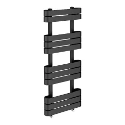 Milan Bathroom Milan Curved Anthracite 1200 X 500 Designer Flat Panel Heated Towel Rail - 11 Sections -Victorian Plumbing shop mctr125a2 d4