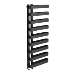 Milan Bathroom Milan Curved Anthracite 1300 X 500 Designer Flat Panel Heated Towel Rail - 9 Sections -Victorian Plumbing shop mctr135a1 d4