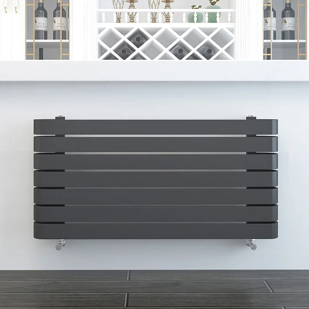 Milan Bathroom Milan Curved Anthracite 1000 X 500 Horizontal Designer Flat Panel Heated Towel Rail 5 Milan Bathroom Milan Curved Anthracite 1000 X 500 Horizontal Designer Flat Panel Heated Towel Rail - Image 3