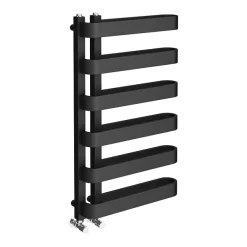 Milan Bathroom Milan Curved Anthracite 850 X 500 Designer Flat Panel Heated Towel Rail - 6 Sections -Victorian Plumbing shop mctr855a1 d4