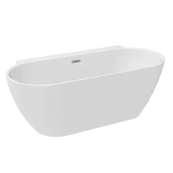 Victorian Plumbing Mileto 1700 X 800 Curved Back To Wall Modern Bath With Chrome Waste