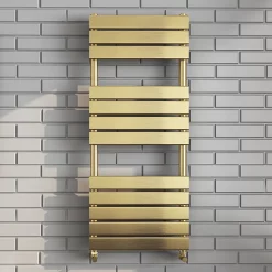 Arezzo Brushed Brass 1200 X 500 Heated Towel Rail -Victorian Plumbing shop mil12bbd1