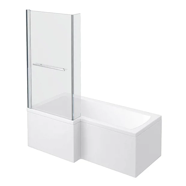 Milan Bathroom Milan Shower Bath - 1700mm L Shaped Inc. Screen With Rail + Panel 4 Milan Bathroom Milan Shower Bath - 1700mm L Shaped Inc. Screen With Rail + Panel - Image 2