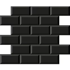 Victorian Plumbing Victoria Black Mini Metro Mosaic Tile - 291 X 296mm