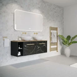 Crosswater MPRO 480 X 1140mm Electric Only Towel Rail - Brushed Brass Effect