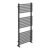 Monza­­ Bathroom Monza Matt Black 1200 X 490 Round Bar Heated Towel Rail -Victorian Plumbing shop mz12mb d1