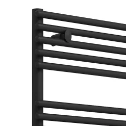 Monza­­ Bathroom Monza Matt Black 1450 X 500 Round Bar Heated Towel Rail -Victorian Plumbing shop mz15mb detail1