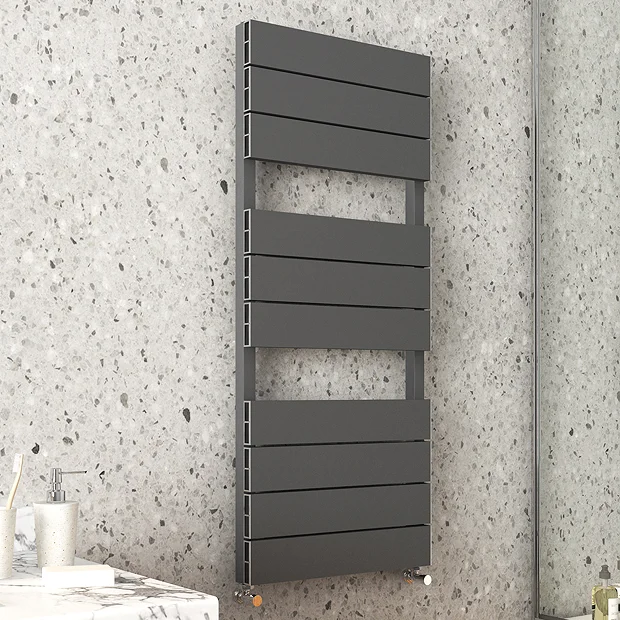 Monza Bathroom Monza Anthracite Aluminium Heated Towel Rail 1150 X 500mm Flat Panels 4 Monza Bathroom Monza Anthracite Aluminium Heated Towel Rail 1150 X 500mm Flat Panels - Image 2