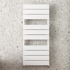 Monza Bathroom Monza White Aluminium Heated Towel Rail 1150 X 500mm Flat Panels