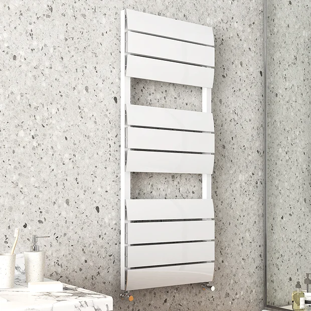 Monza Bathroom Monza White Aluminium Heated Towel Rail 1200 X 500mm Curved Panels 4 Monza Bathroom Monza White Aluminium Heated Towel Rail 1200 X 500mm Curved Panels - Image 2