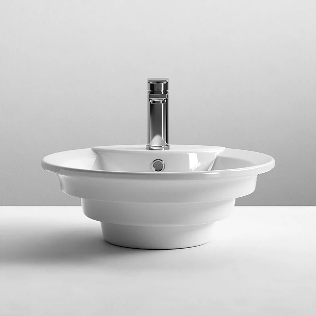 Nuie Round Tiered 460mm Ceramic Counter Top Basin 4 Nuie Round Tiered 460mm Ceramic Counter Top Basin - Image 2