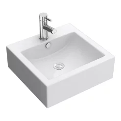 Nuie 470 X 450mm Square Ceramic Counter Top Basin - 1 Tap Hole