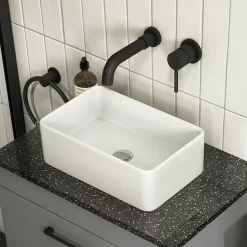 Nuie Rectangular 360 X 230mm Ceramic Counter Top Basin 0TH -Victorian Plumbing shop nbv179 d3