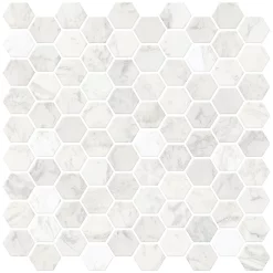 Fine Decor Wallpap Hexagon Marble Peel & Stick Backsplash Tiles - Pack Of 4 10 Fine Decor Wallpap Hexagon Marble Peel & Stick Backsplash Tiles - Pack Of 4 -Victorian Plumbing shop nh2359 d1