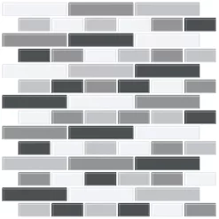 Fine Decor Wallpap Smoked Glass Peel & Stick Backsplash Tiles - Pack Of 4 -Victorian Plumbing shop nh2362 d1