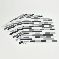 Fine Decor Wallpap Smoked Glass Peel & Stick Backsplash Tiles - Pack Of 4 -Victorian Plumbing shop nh2362 d3