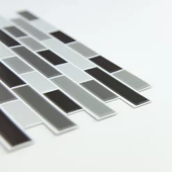 Fine Decor Wallpap Smoked Glass Peel & Stick Backsplash Tiles - Pack Of 4 -Victorian Plumbing shop nh2362 d4