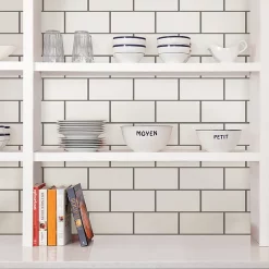 Fine Decor Wallpap Subway Peel & Stick Backsplash Tiles - Pack Of 4 -Victorian Plumbing shop nh2363 d4