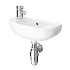 Victorian Plumbing Nile Compact 455 X 205mmm Wall Hung Cloakroom Basin -Victorian Plumbing shop nil455 d1