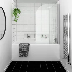 Nuie Curved Top Straight Hinged Linton Shower Bath -Victorian Plumbing shop nss3linton nd3