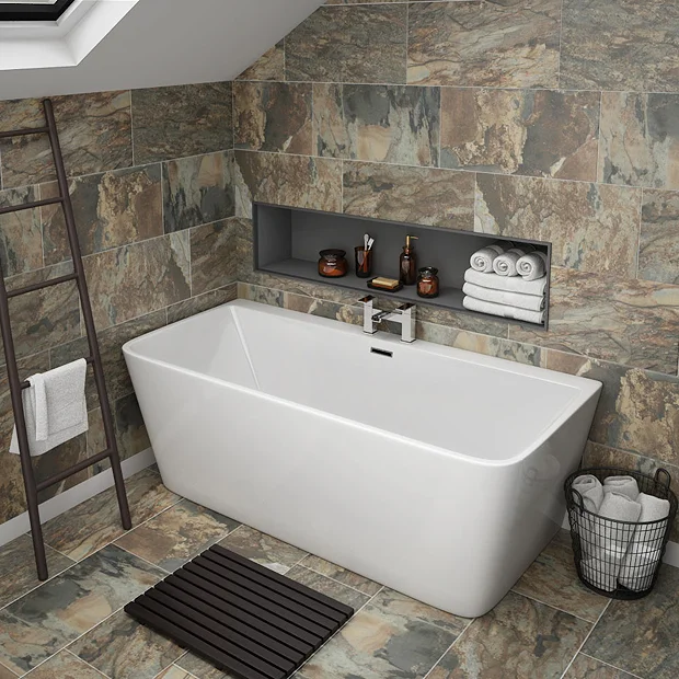 Victorian Plumbing Orion Back To Wall Modern Square Bath (1700 X 735mm) 4 Victorian Plumbing Orion Back To Wall Modern Square Bath (1700 X 735mm) - Image 2