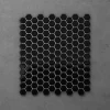 Victorian Plumbing Otsu Hexagon Mosaic Tile Sheet Gloss Black - 300 X 260mm -Victorian Plumbing shop othxgb d1a