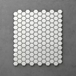 Victorian Plumbing Otsu Hexagon Mosaic Tile Sheet Gloss White - 300 X 260mm