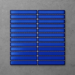 Victorian Plumbing Otsu Kit-Kat Mosaic Tile Sheet Gloss Blue - 295 X 295mm