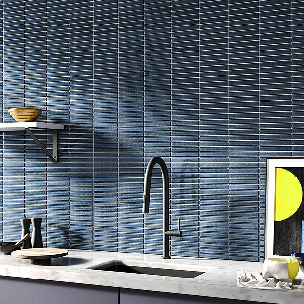 Victorian Plumbing Otsu Kit-Kat Mosaic Tile Sheet Gloss Slate Blue - 295 X 295mm 3 Victorian Plumbing Otsu Kit-Kat Mosaic Tile Sheet Gloss Slate Blue - 295 X 295mm