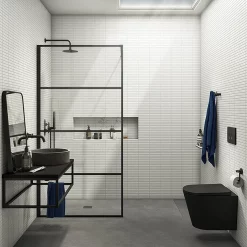 Victorian Plumbing Otsu Kit-Kat Mosaic Tile Sheet Gloss White - 295 X 295mm