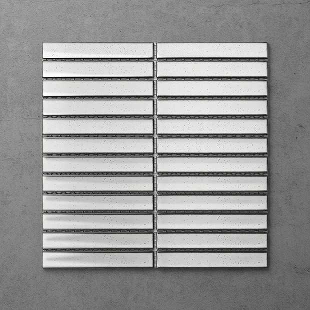 Victorian Plumbing Otsu Concave Kit-Kat Mosaic Tile Sheet Gloss White Speckled - 295 X 295mm 4 Victorian Plumbing Otsu Concave Kit-Kat Mosaic Tile Sheet Gloss White Speckled - 295 X 295mm - Image 2