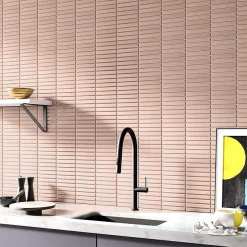 Victorian Plumbing Otsu Kit-Kat Mosaic Tile Sheet Gloss Pink - 295 X 295mm -Victorian Plumbing shop otkkpk d2