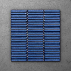 Victorian Plumbing Otsu Mini Kit-Kat Mosaic Tile Sheet Gloss Blue Speckled - 290 X 280mm