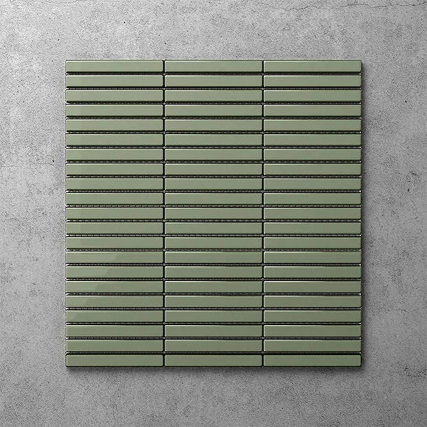 Victorian Plumbing Otsu Mini Kit-Kat Mosaic Tile Sheet Gloss Fjord Green - 290 X 280mm 4 Victorian Plumbing Otsu Mini Kit-Kat Mosaic Tile Sheet Gloss Fjord Green - 290 X 280mm - Image 2