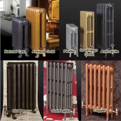 Paladin Radiat Paladin Shaftsbury 740mm High 5 Section Electric Cast Iron Radiator With 900w Heating Element -Victorian Plumbing shop paladinmetallicpainted 3