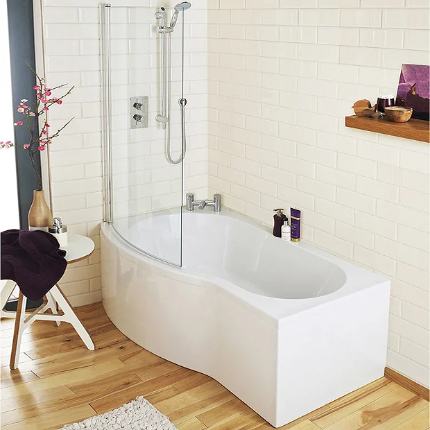 Cruze Bathroom Cruze Curved Shower Bath (1500mm With Screen + Acrylic Panel) 4 Cruze Bathroom Cruze Curved Shower Bath (1500mm With Screen + Acrylic Panel) - Image 2