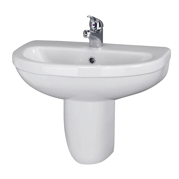 Nuie Caledon 555mm Basin With Semi Pedestal 4 Nuie Caledon 555mm Basin With Semi Pedestal - Image 2