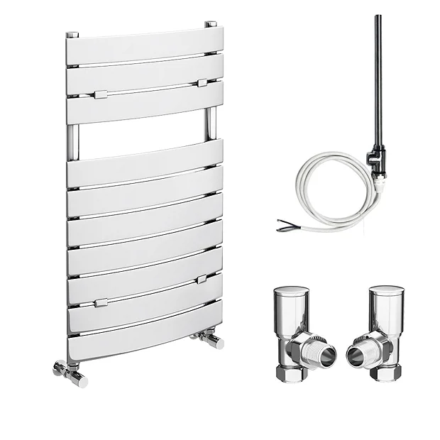 Milan Bathroom Milan 840 X 493mm Curved Heated Towel Rail (incl. Valves + Electric Heating Kit) 4 Milan Bathroom Milan 840 X 493mm Curved Heated Towel Rail (incl. Valves + Electric Heating Kit) - Image 2