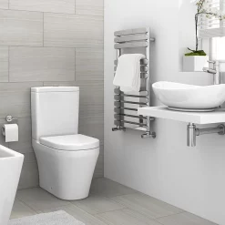 Victorian Plumbing Murano Curved H800mm X W490mm Heated Towel Rail - Chrome -Victorian Plumbing shop rad08 nd2