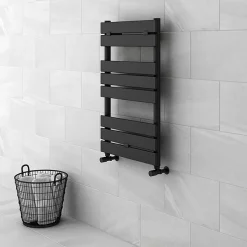 Milan Bathroom Milan Matt Black 840mm X 500mm Heated Towel Rail