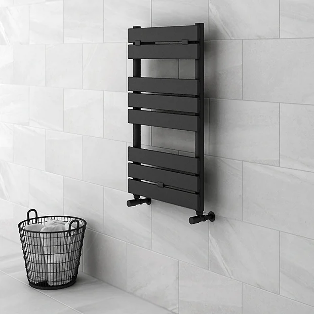 Milan Bathroom Milan Matt Black 840mm X 500mm Heated Towel Rail 3 Milan Bathroom Milan Matt Black 840mm X 500mm Heated Towel Rail