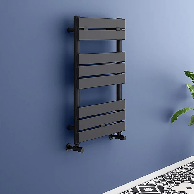 Milan Bathroom Milan Matt Black 840mm X 500mm Heated Towel Rail 4 Milan Bathroom Milan Matt Black 840mm X 500mm Heated Towel Rail - Image 2