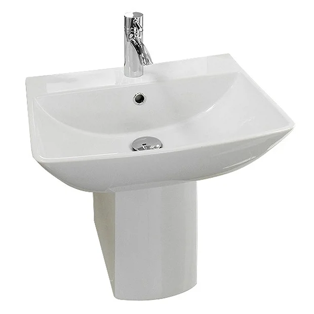 RAK Ceramic RAK Summit 50cm Basin 1TH With Half Pedestal 5 RAK Ceramic RAK Summit 50cm Basin 1TH With Half Pedestal - Image 3