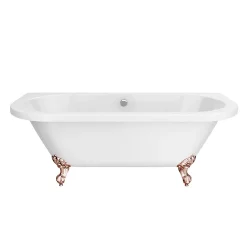 Victorian Plumbing Admiral 1685 Back To Wall Roll Top Bath + Rose Gold Leg Set -Victorian Plumbing shop rgadmiral1685b d3