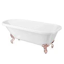 Victorian Plumbing Bromley 1780 Single Ended Roll Top Bath + Rose Gold Leg Set