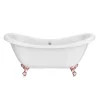 Victorian Plumbing Earl 1750 Double Ended Roll Top Slipper Bath + Rose Gold Leg Set -Victorian Plumbing shop rgearl1750b d2