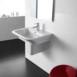 Roca - The Gap 650mm 1 Tap Hole Basin With Semi Pedestal -Victorian Plumbing shop rocathegap650mm1tapholebasinwithsemipedestald2