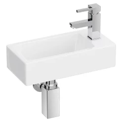 Victorian Plumbing Rondo Wall Hung Small Cloakroom Basin 1TH - 365 X 180mm -Victorian Plumbing shop rondowallhungsmallcloakroombasin1th365x185mmd3