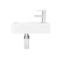 Victorian Plumbing Rondo Wall Hung Small Cloakroom Basin 1TH - 365 X 180mm -Victorian Plumbing shop rwhscb n d2